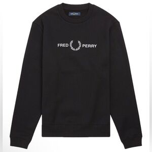 Fred Perry Mens Sweatshirt Pullover Embroidered Logo Size S Crew Neck Minimalist